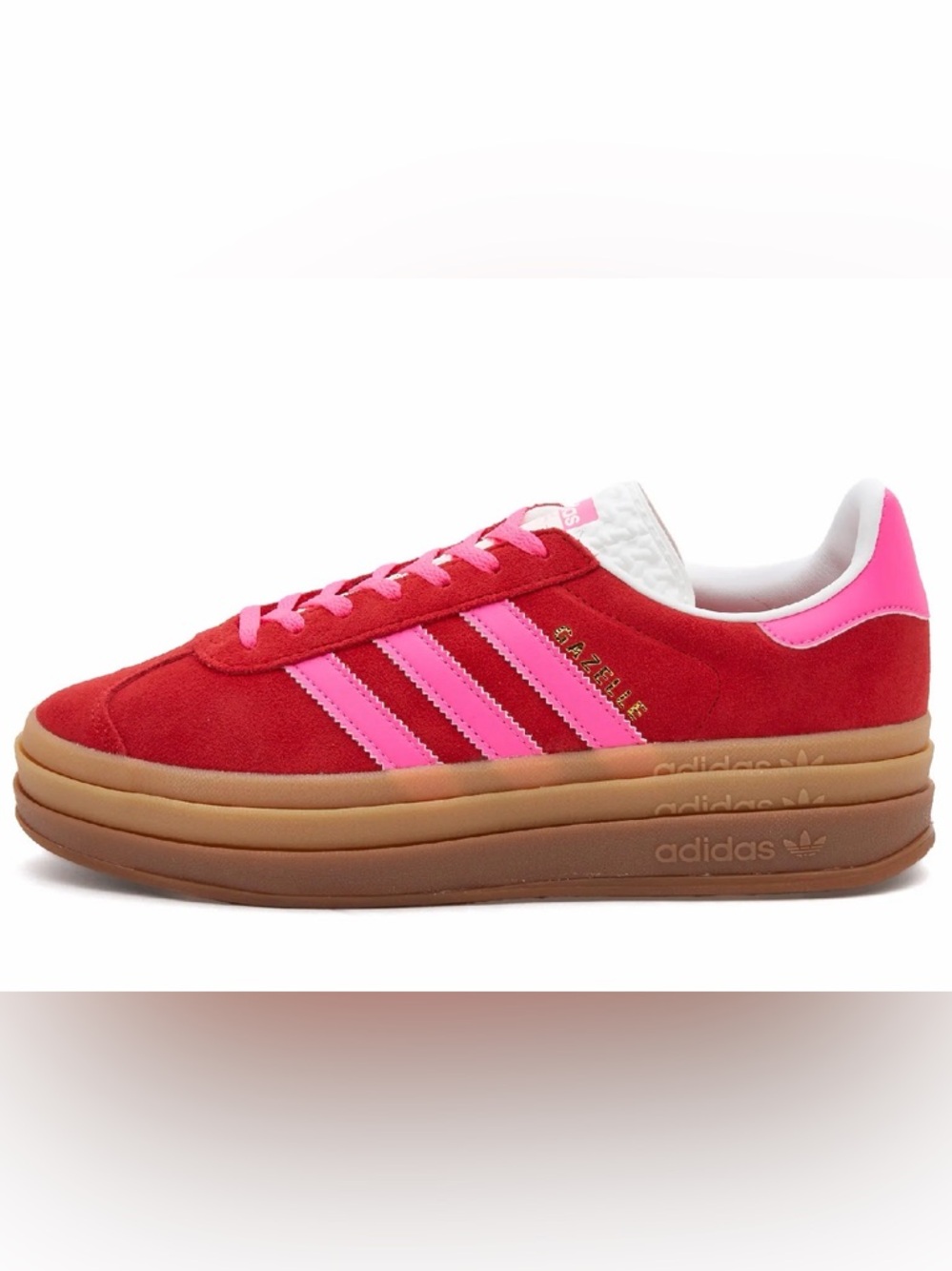 Adidas Gazelle Bold sneakers in the Collegiate Red and Lucid Pink colorway - Picture 2 of 5